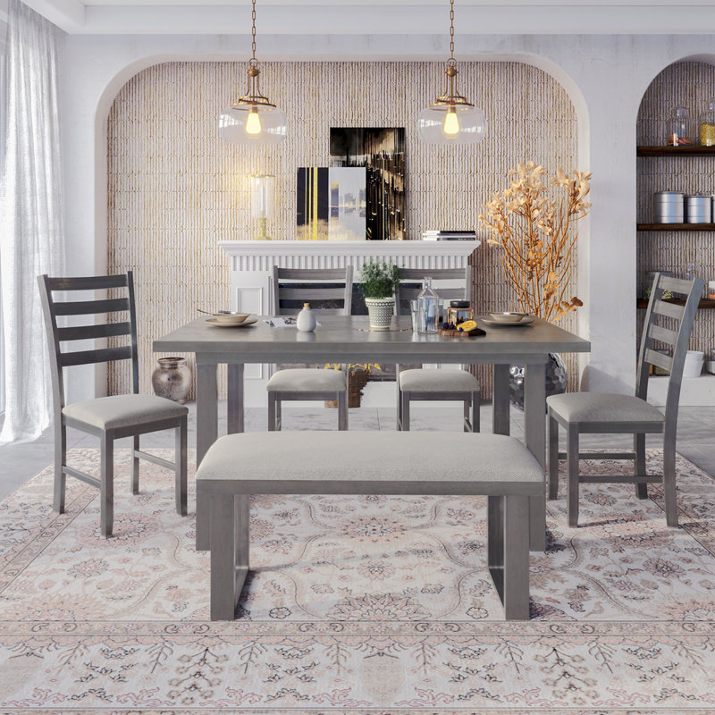 6 Piece Dining Set Dining Table Set Kitchen Table Set Dining Room Set Dining Table With Bench